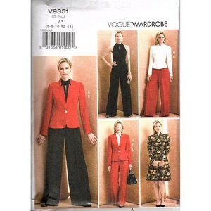 Vogue V9351 Misses 6 to 14 Jacket, Pants, Dress, Top and Jumpsuit Sewing Pattern